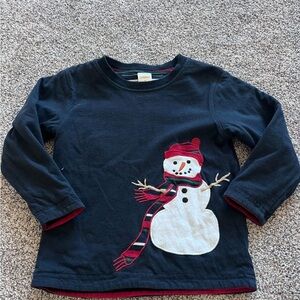 Gymboree Navy Blue Snowman Long Sleeve Tee